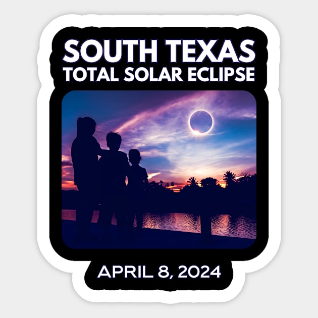 South Texas Front & Back Print Total Solar Eclipse 2024 Sticker by Give Joy